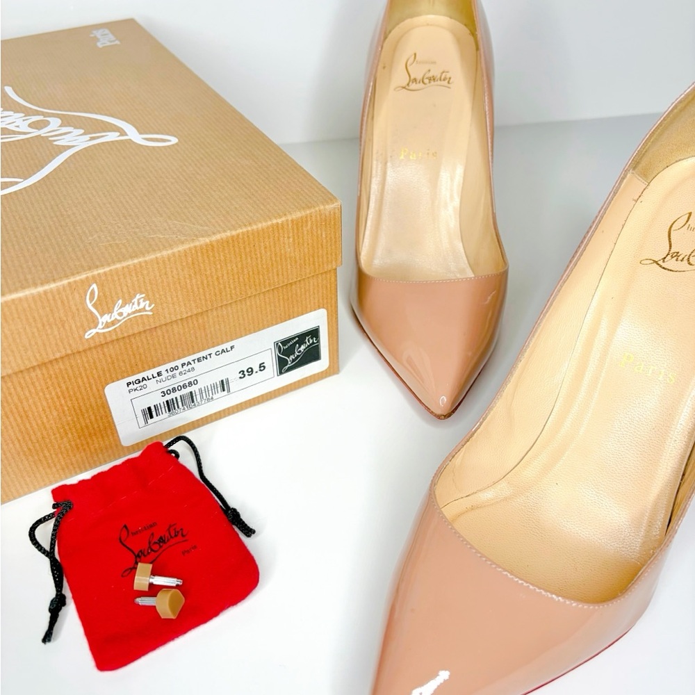 Christian Louboutin Pigalle 100 Nude Patent Calf